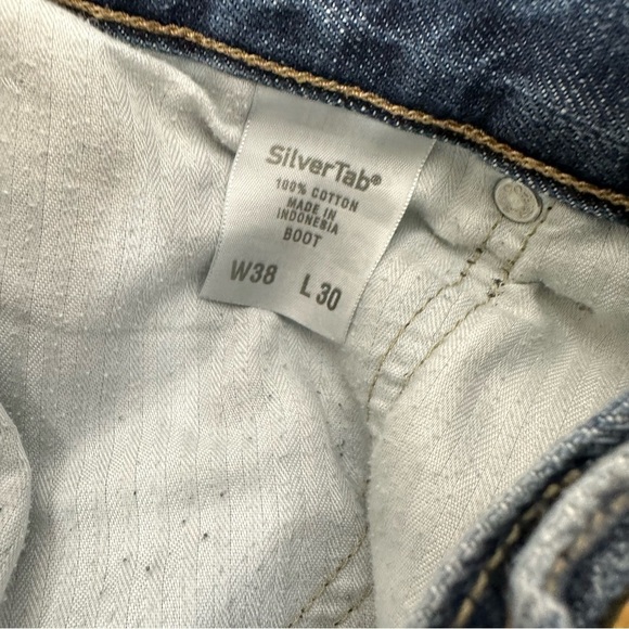 Levis SilverTab Vintage Y2K Baggy Stone Wash  Denim Hiphop Jnco Jeans 38x30 - Picture 8 of 12